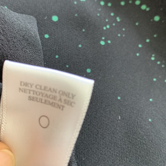 A.L.C. 10 Devoe Green Splatter on Black Silk Crop Top - Picture 5 of 14